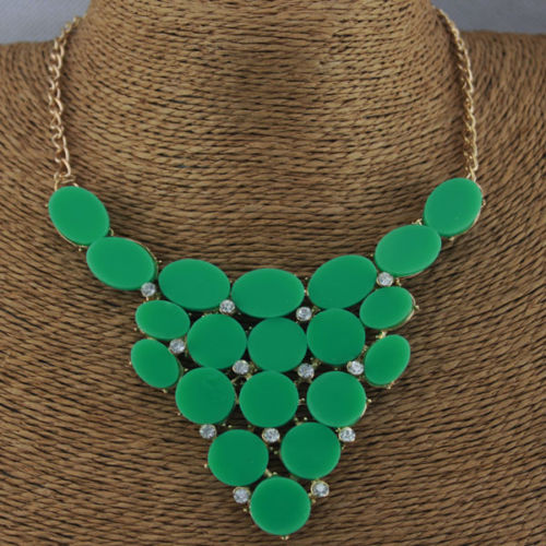 Gold Plated Green Pedant women Necklaces