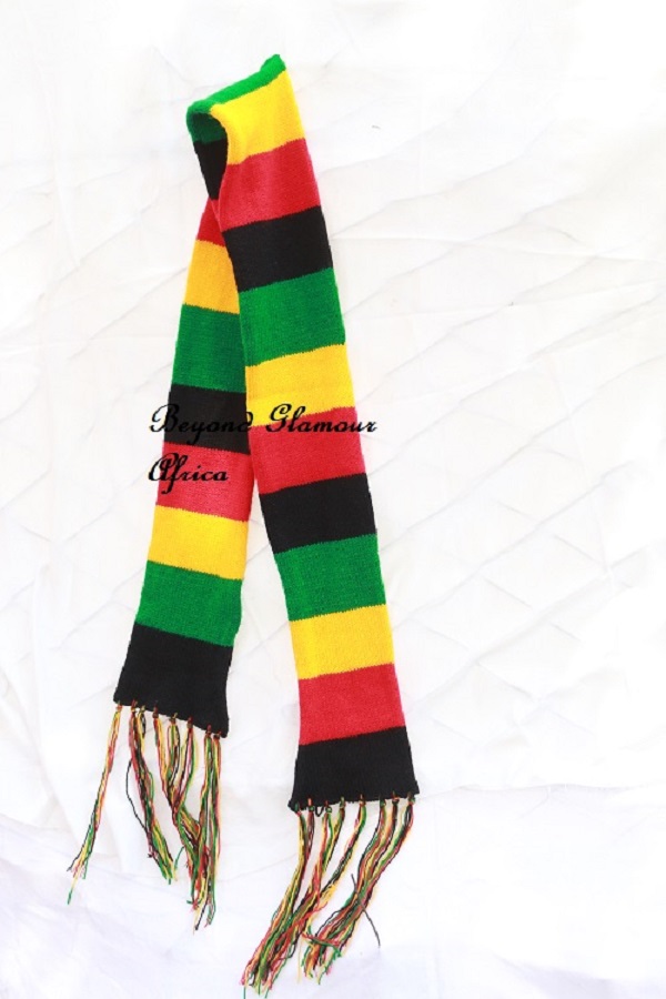 striking multicolor hand-knit scarf