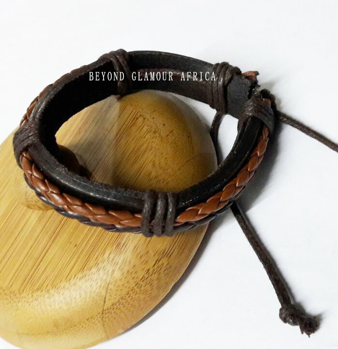 "Handcrafted with meticulous care, our Brown and Black Leather Bracelet