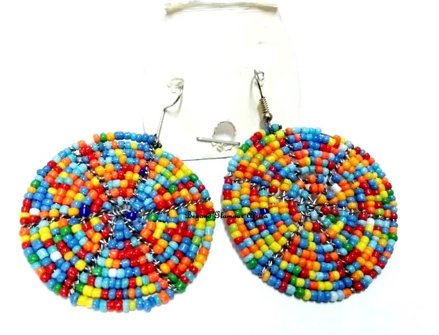 captivating multicolor beaded earrings.