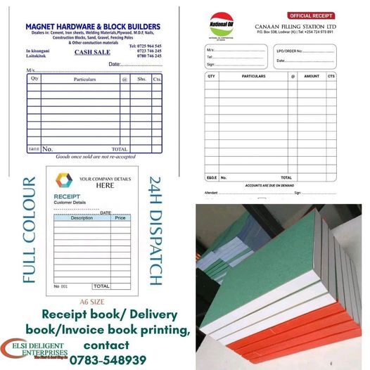 Receipt Books Printing