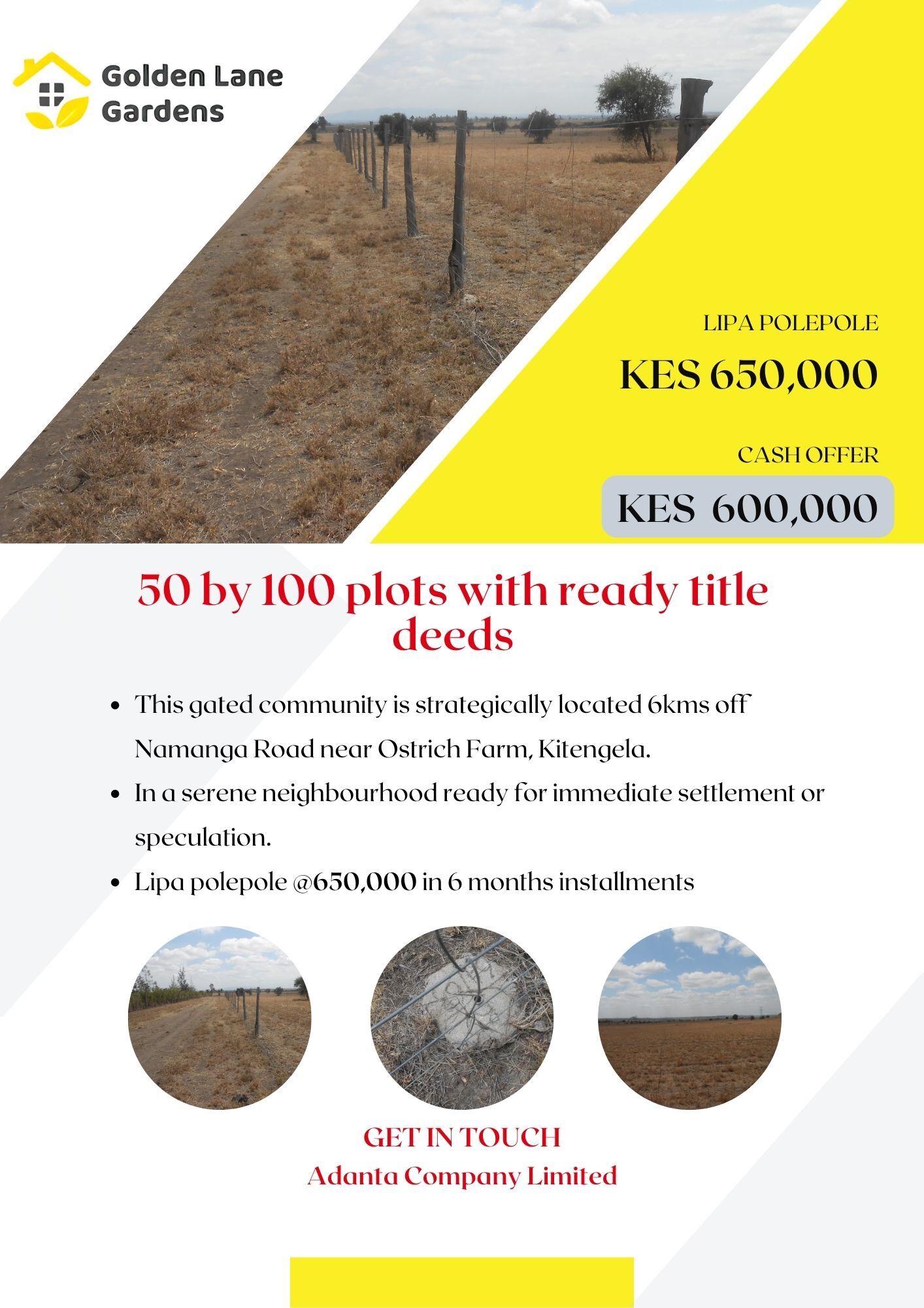 Plots for sale in kitengela with ready title deeds
