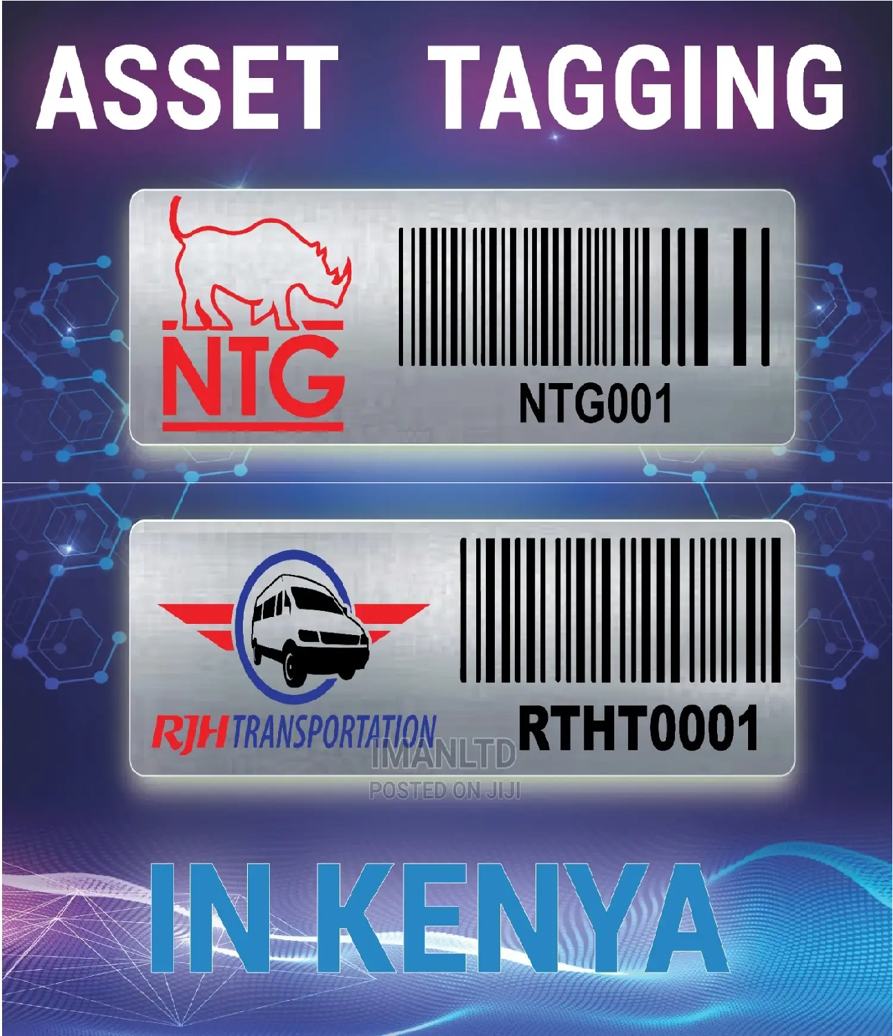 Asset Tags Printing Both Aluminum and Peel and Stick