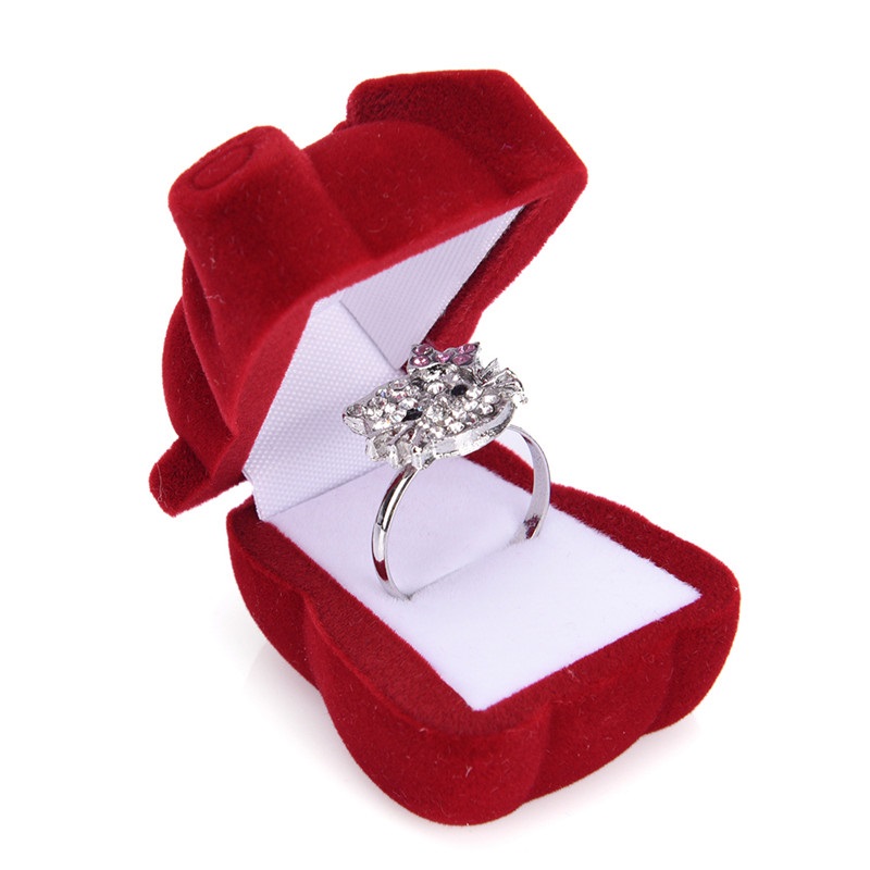 enchanting maroon teddy bear velvet ring box