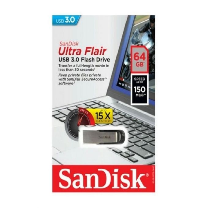 SanDisk SanDisk Ultra Flair USB 3.0 Flash Drive - 64GB