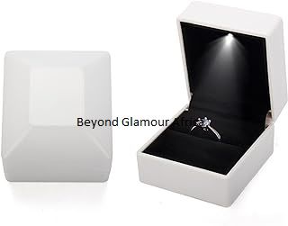 a white LED ring box designed to elevate the very essence of a proposal