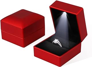 red soft LED proposal ring box exudes elegance and sophistication