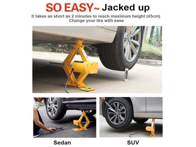 3 Ton All-in-One Automatic 12V Scissor Lift Jack with Impact Wrench and Tire Inflator Pump