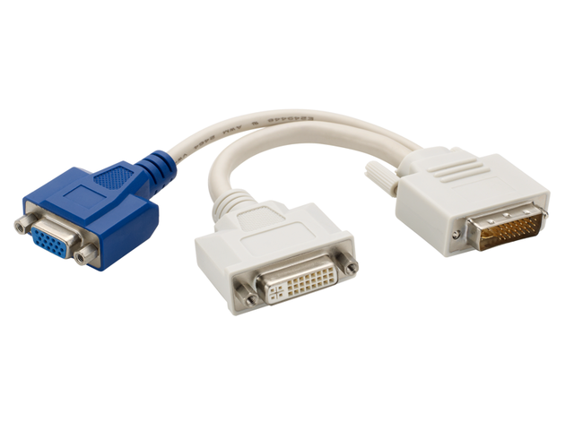 Dual Monitor DVI Splitter Y-Cable DVI-I to DVI-D and VG