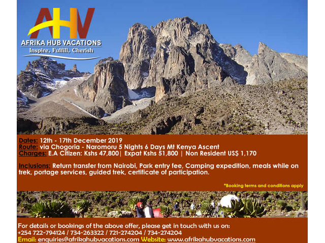 Mt Kenya, Kilimanjaro and Dar es salaam Offers