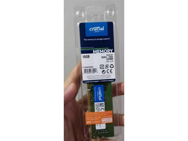 16GB DDR4 Crucial UDIMM 2666mhz Desktop Ram single stick{ brand new }