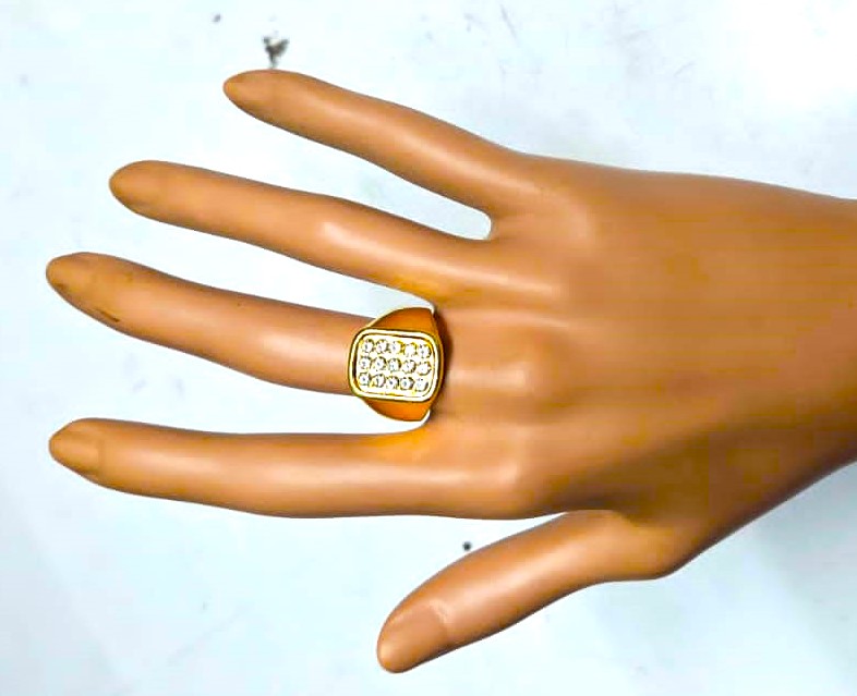 golden thick band metallic ring for men