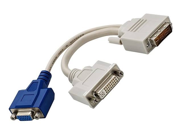 Dual Monitor DVI Splitter Y-Cable DVI-I to DVI-D and VGA