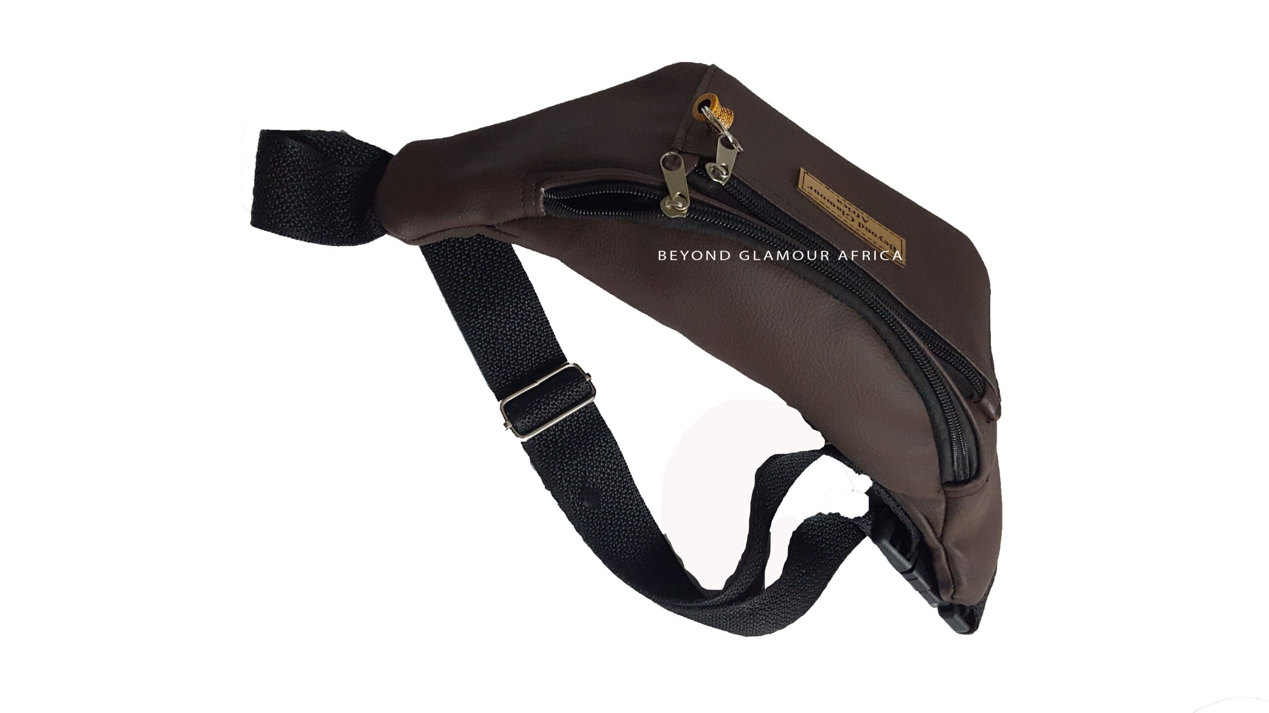 exquisite brown soft pure leather waist bag