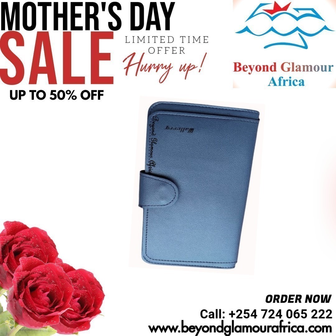 Women blue leather wallet very fashionable