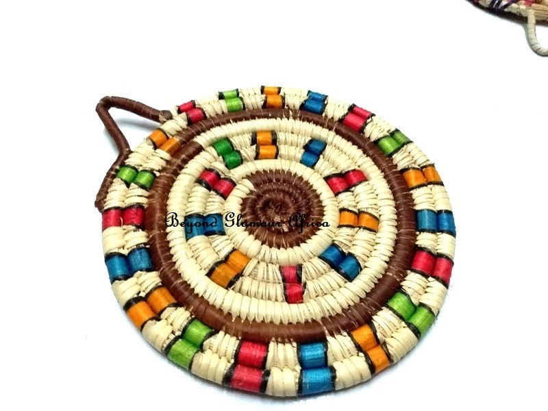 exquisite multicolor hand-woven coaster