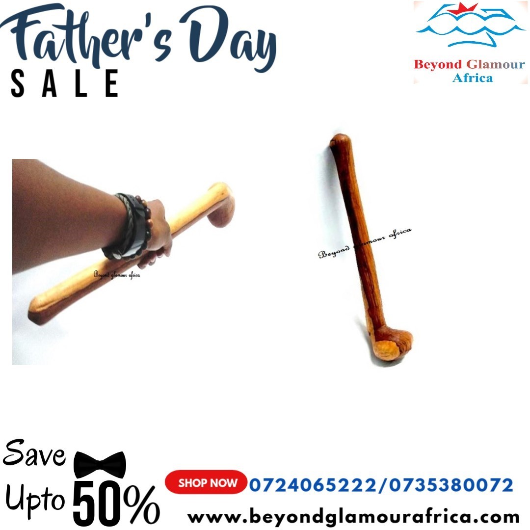 Brown wooden rungu easy and comfortable to carry