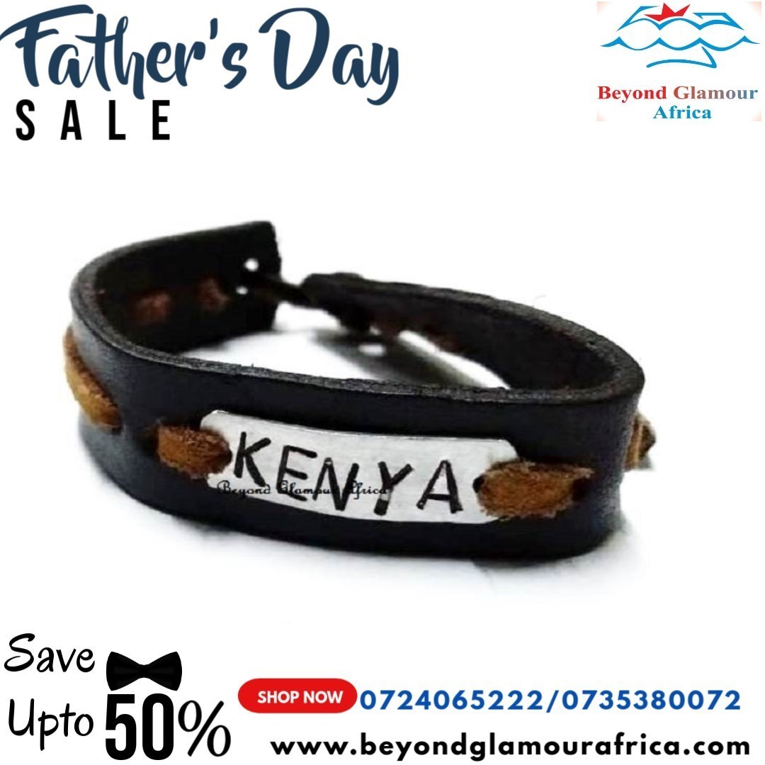 A brown leather bracelet