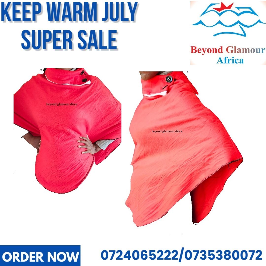 Ladies red cotton poncho very fashionable