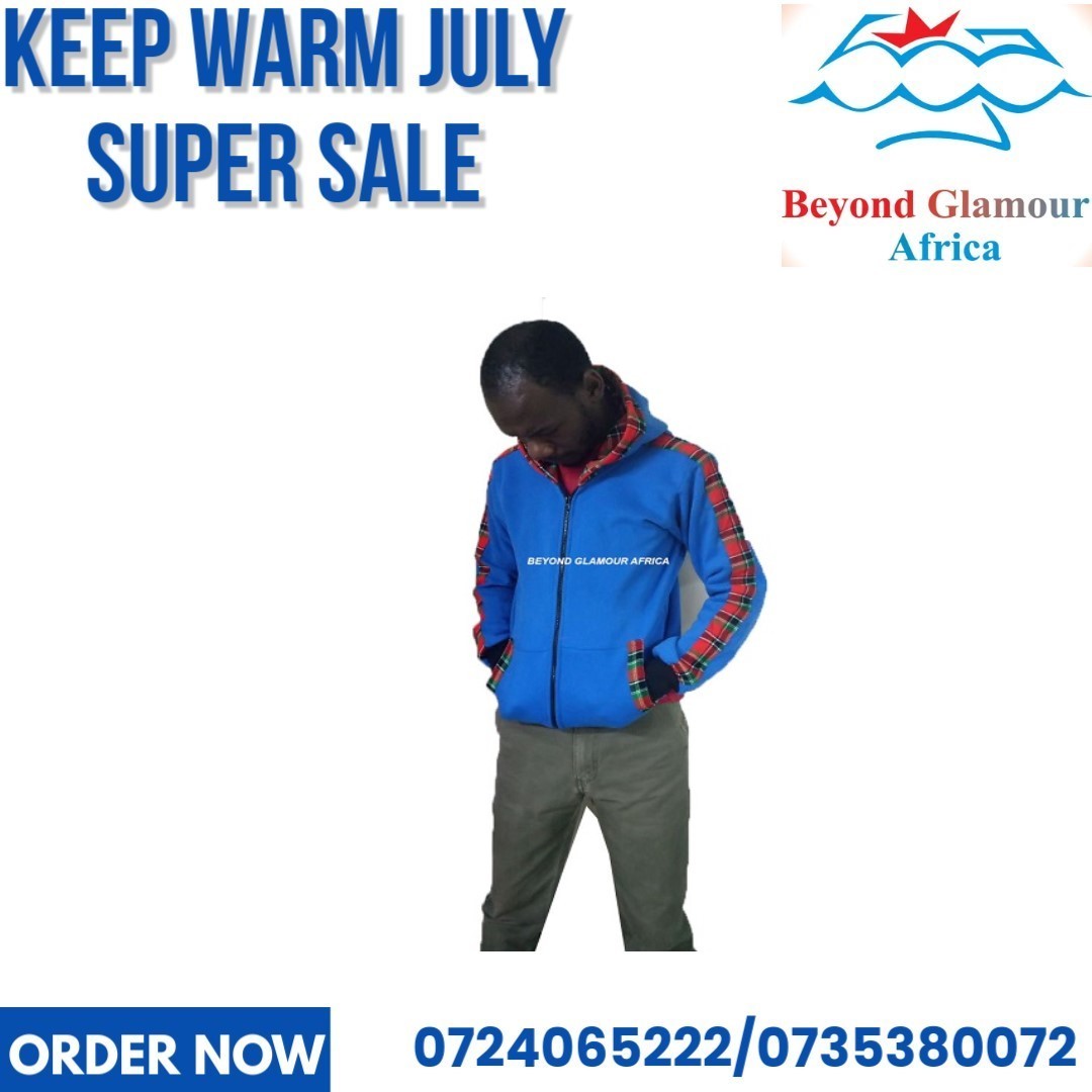 A sky blue dashiki hood very fashionable to have