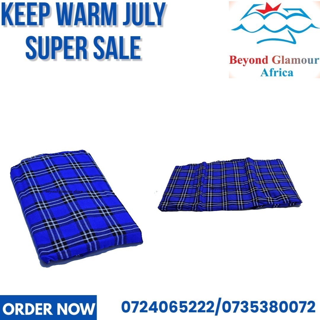 A royal blue maasai shuka very warm to have