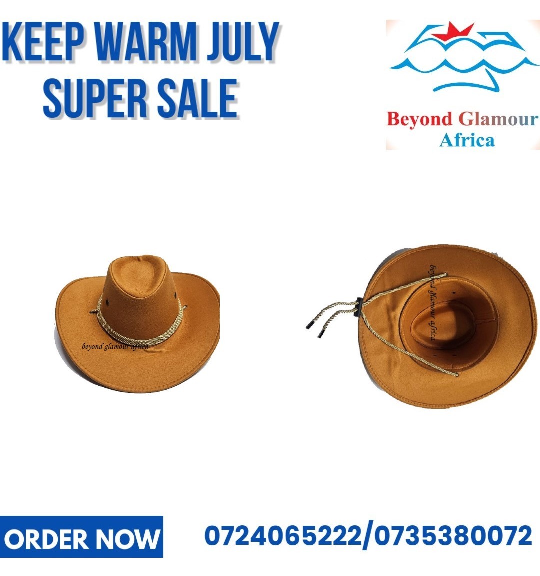 An orange cowboy hat very fashionable to have