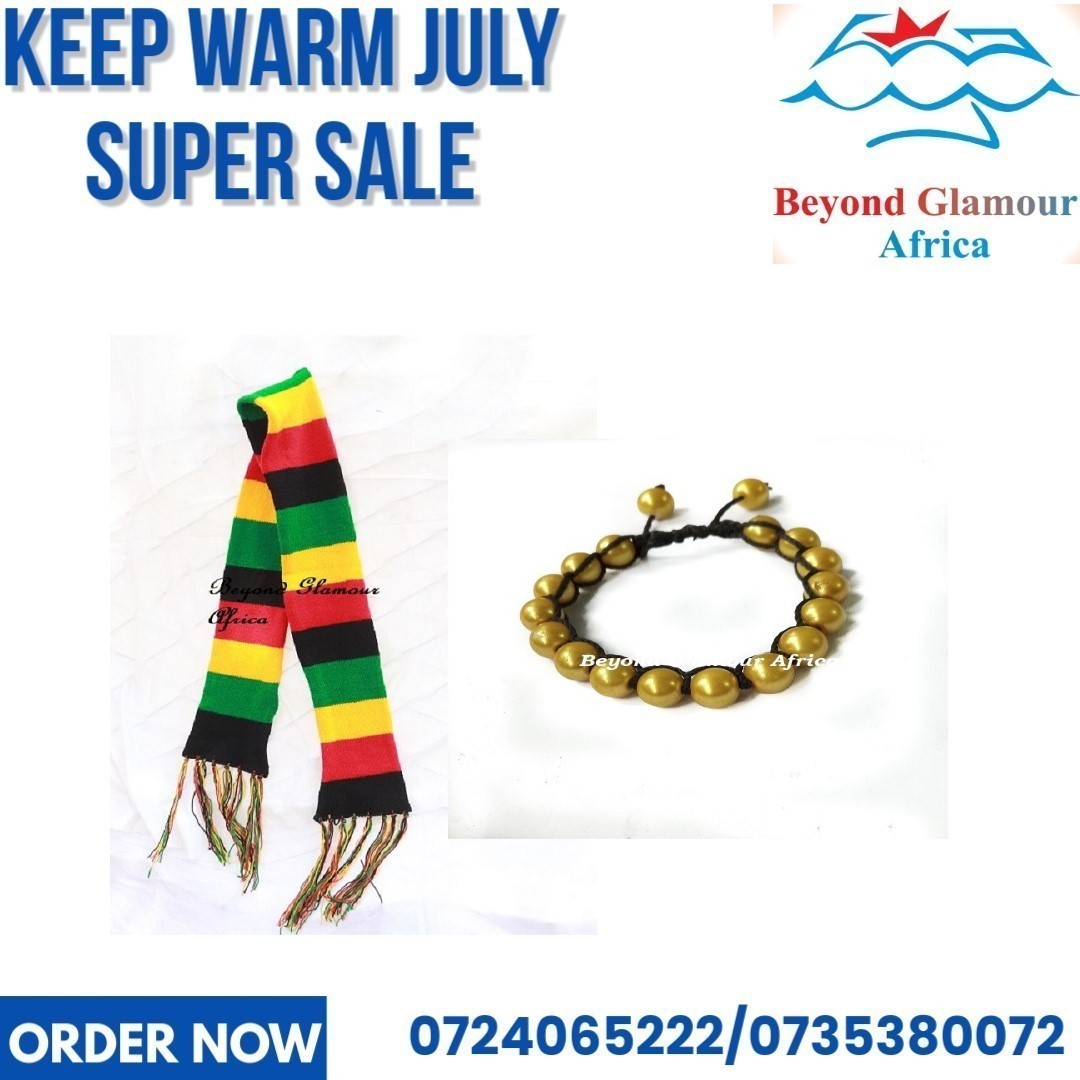 A multicolored scarf and a yellow bracelet combo very fashionable to have