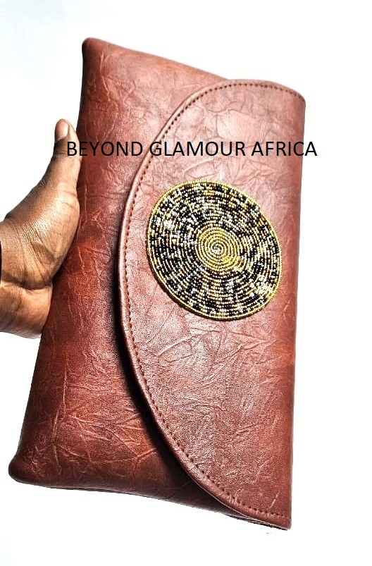 elegant brown stylish clutch bag