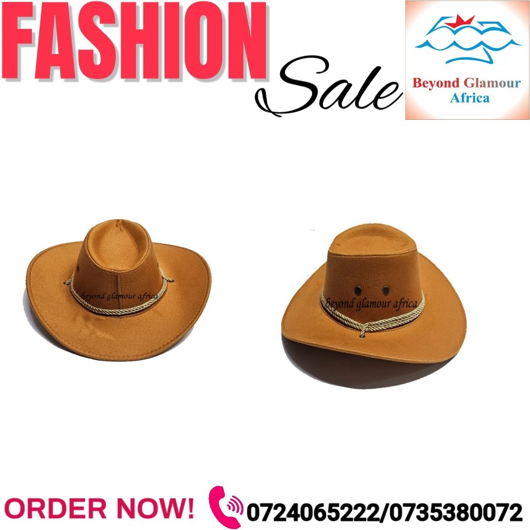 Men's orange cowboy hat easy and comfortable to wear