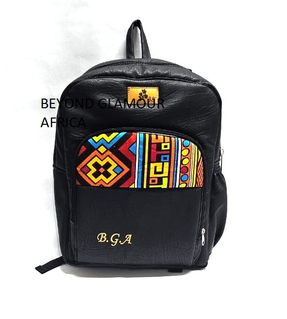 striking black leather backpack