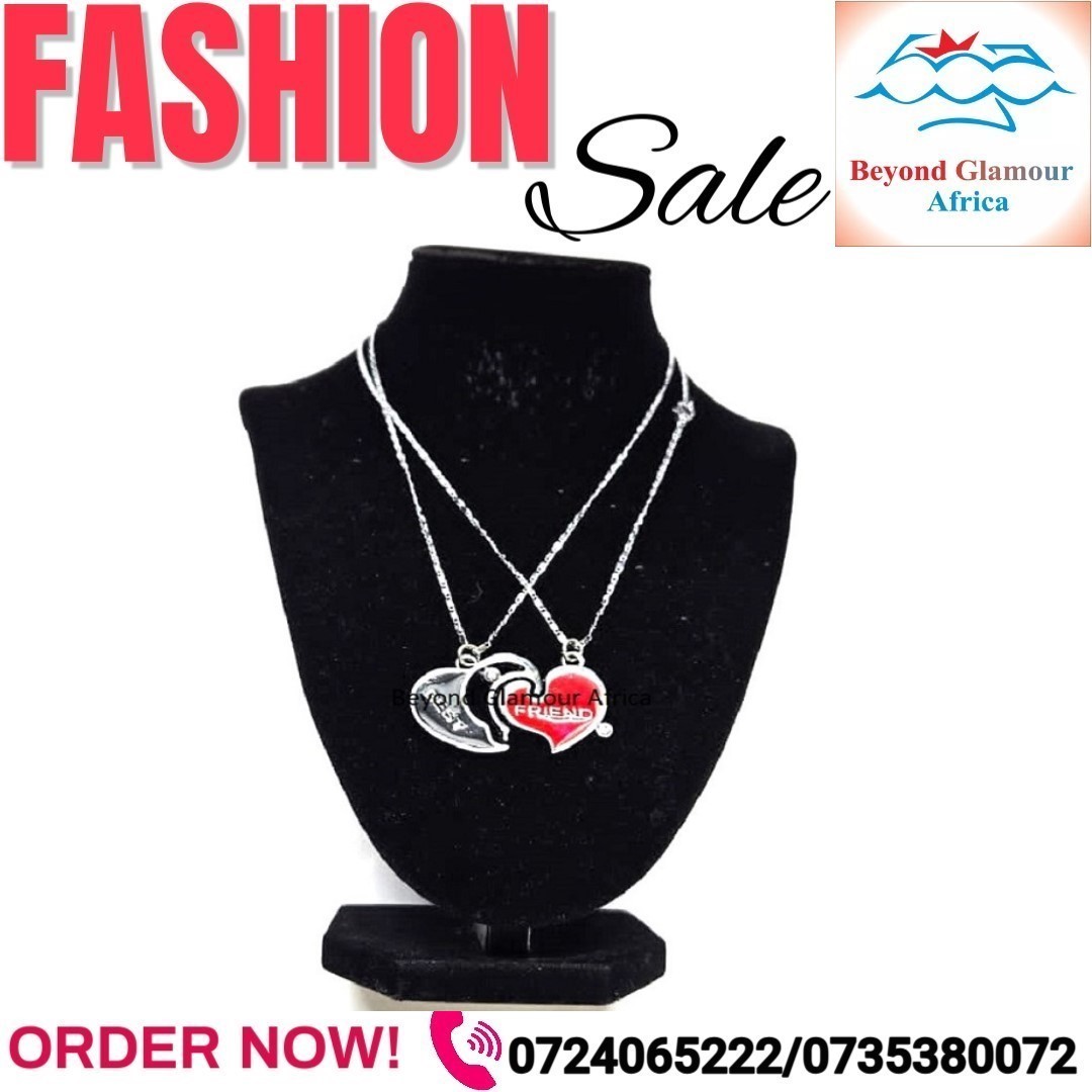 A double silver chain necklace very fashionable to have