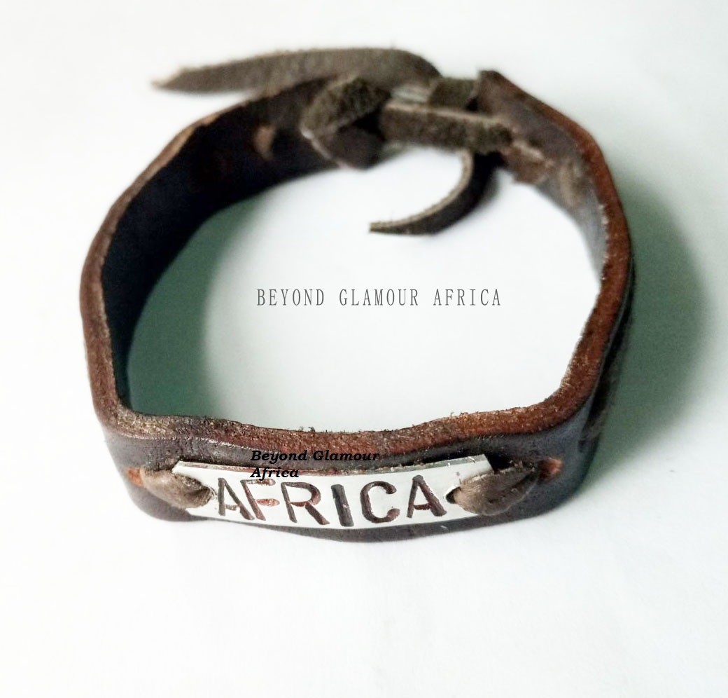 leather engraved brown bracelet
