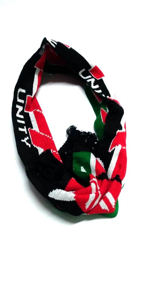 vibrant multicolor Kenyan hand-knitted scarf