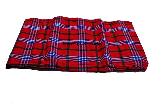 A maasai butterfly maasai shuka and a blue and red cloth earrings combo very fashionable to have