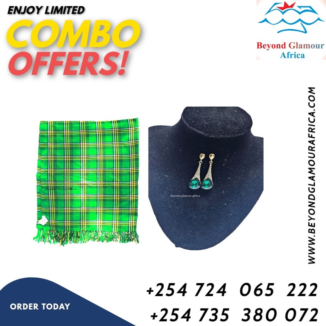 Ladies green shawl and green fashion earrings combo