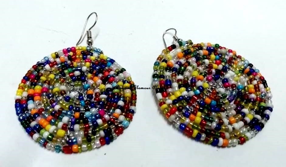 stunning multicolor black beaded earrings