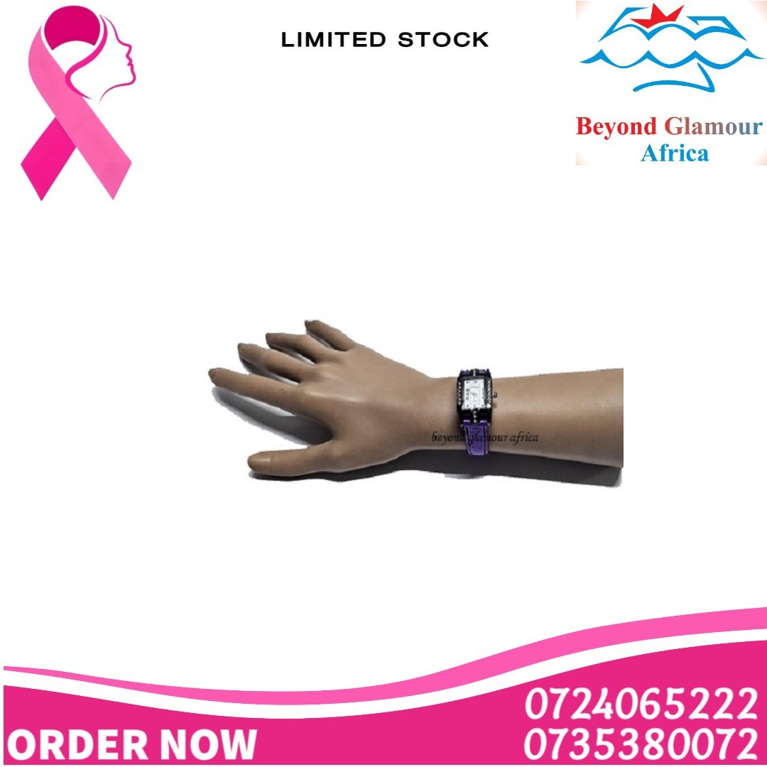 Ladies purple wrist watch easy and comfortable to wear