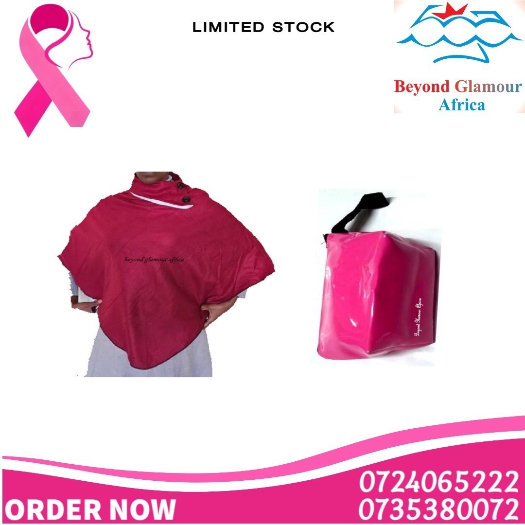 Ladies maroon poncho and pink coin pulse combo