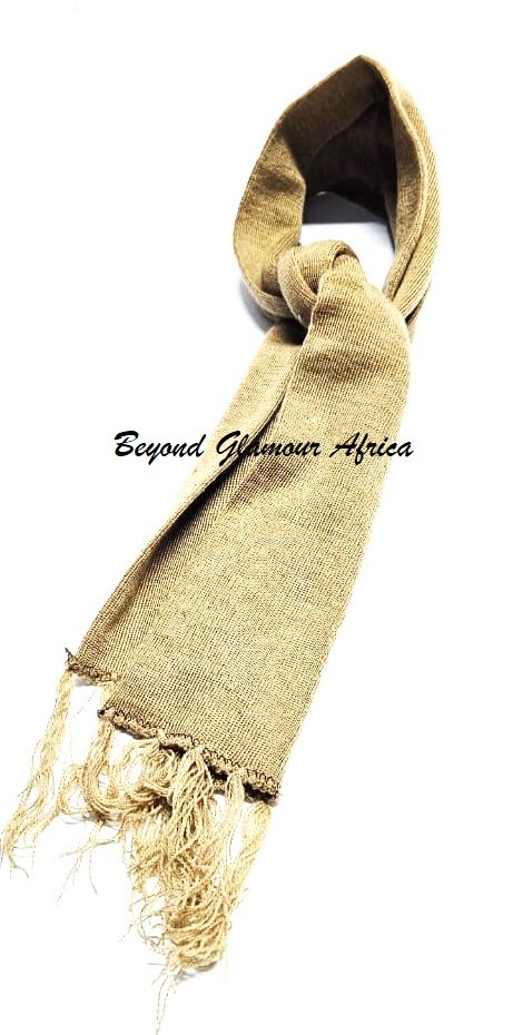 A brown handknitted scarf