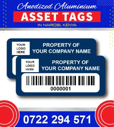 Aluminium Fixed Asset Tags in Kenya , Uganda, Tanzania
