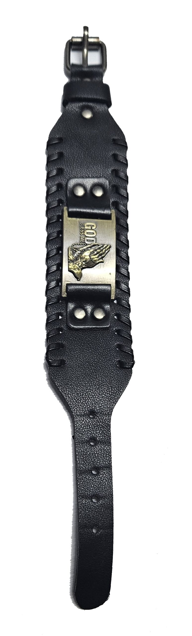 This leather bracelet for men is a bold yet meaningful accessory