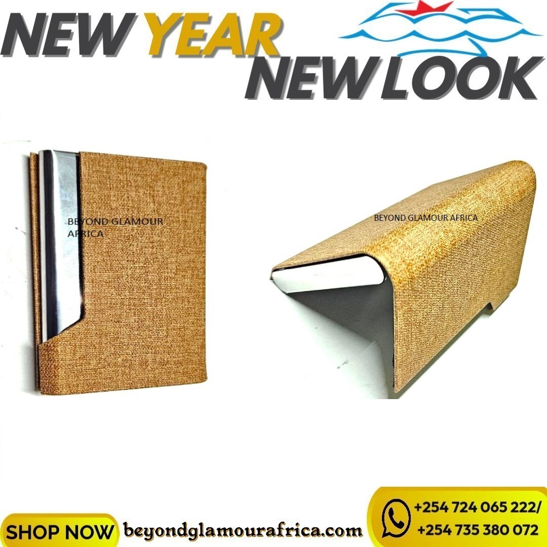 A unisex fashionable and durable brown Credit Card Holder Visiting Business Card Case with Magnetic Shut