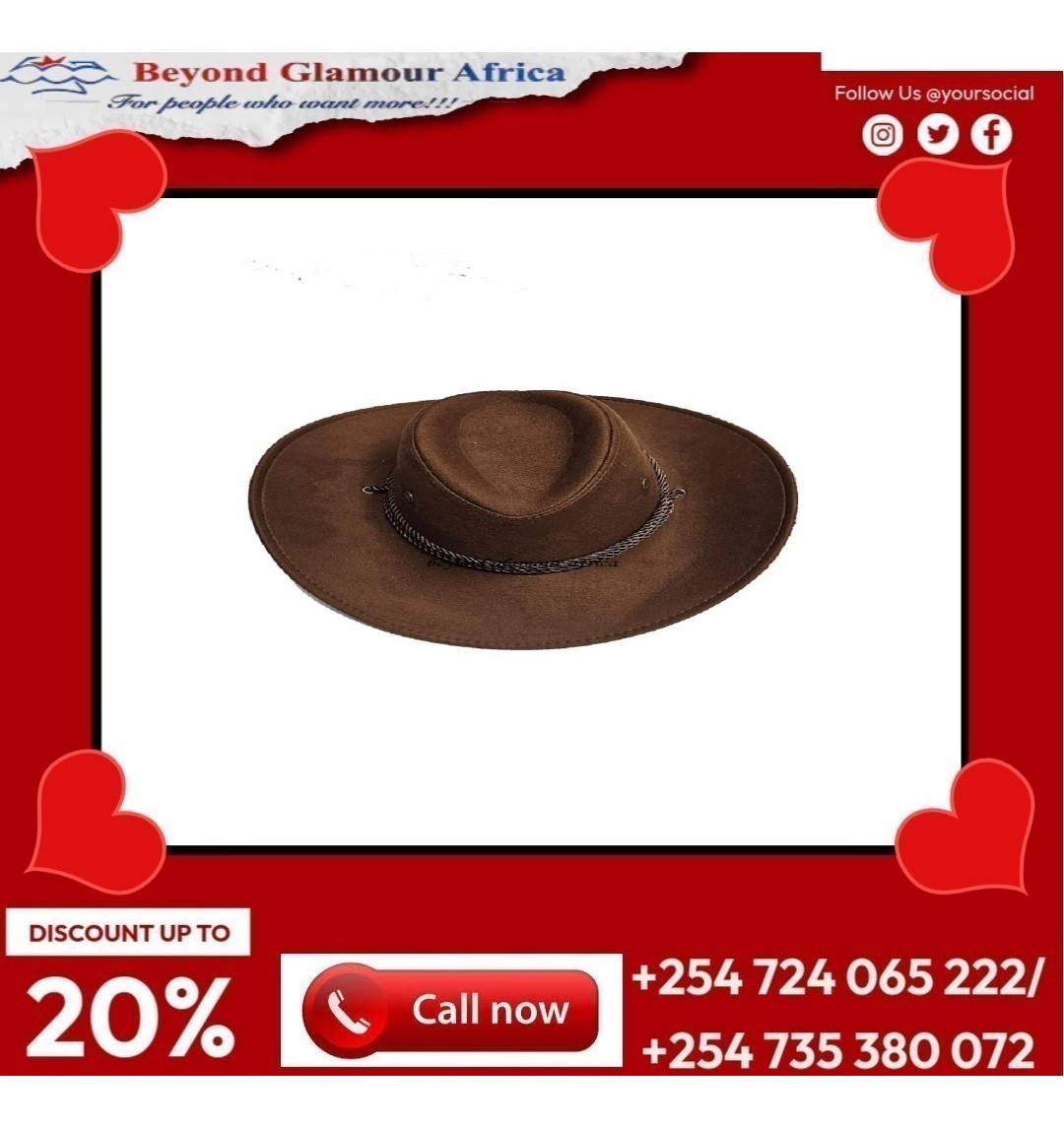Men's genuine dark brown canvas cowboy hat