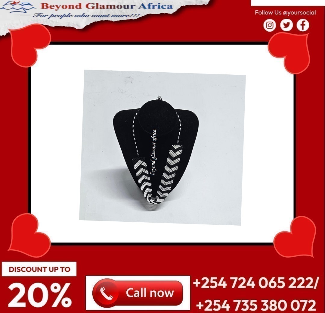 A black and white beaded necklace