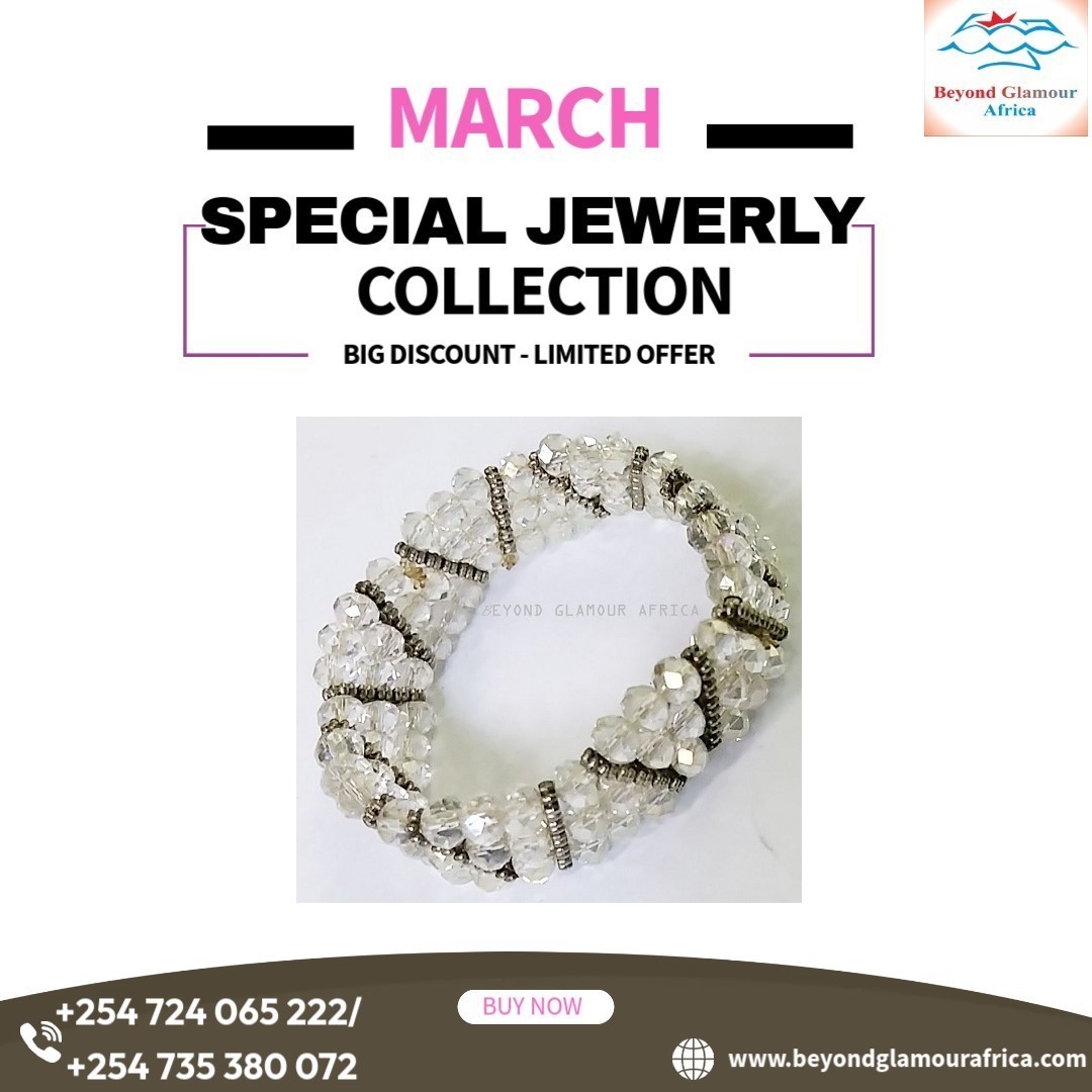 A ladies white crystal triple bracelet very fashionable