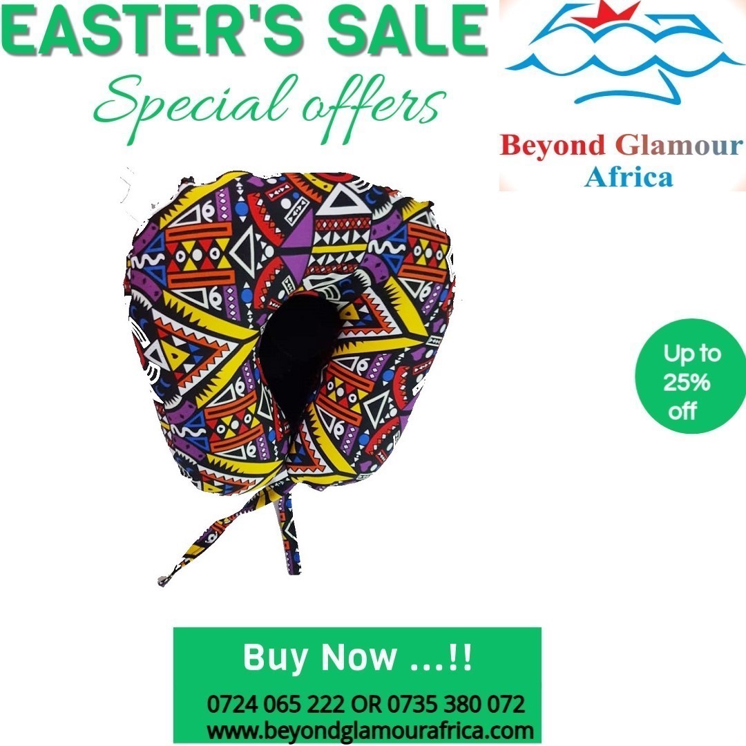 A travelling Ankara neck pillow very fashionable