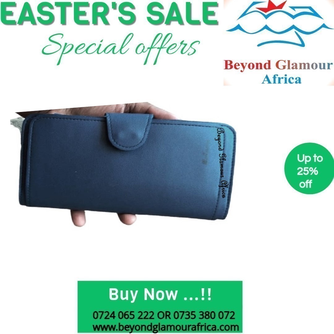 Ladies blue leather wallet very fashionable to have