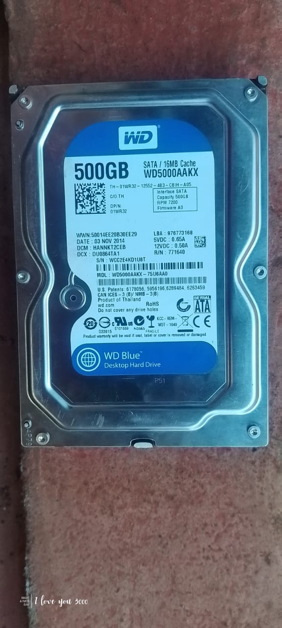 500GB SATA HARDDISK DRIVE