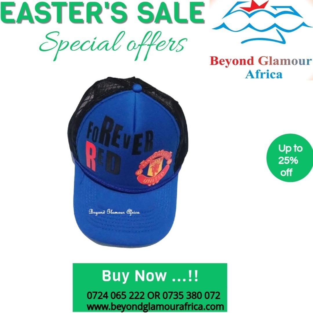 A unisex Manchester united mesh blue cap