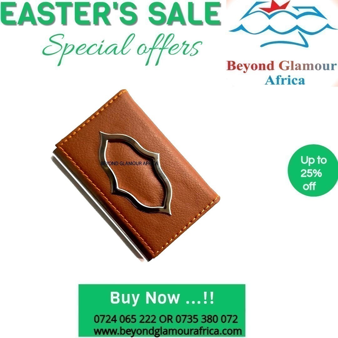 A brown customized cardholder